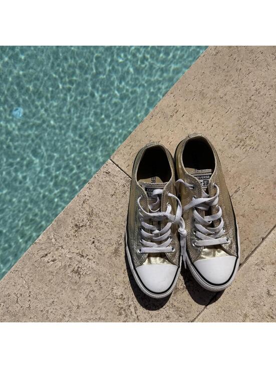 Converse Shoes - Converse Metallic Gold Low Top Sneakers Size 7